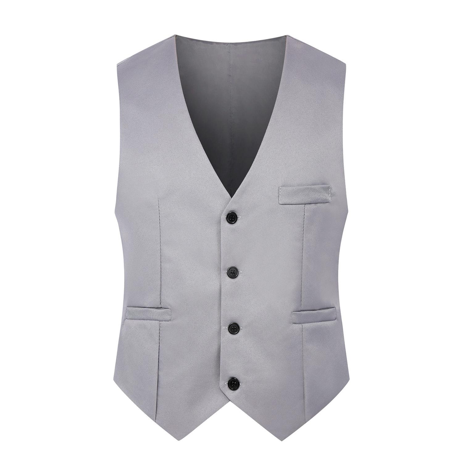 

Spring and Autumn British Fashion Men s Suit Vest Slim Waistcoat Men s Vest Korean Style Suit Vest XXXXXL сірий