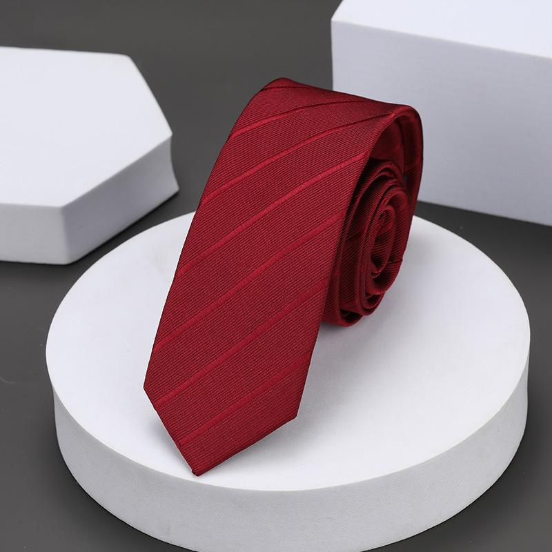 Korean Version Of Casual 5Cm Men'S And Women'S Business Dress Groom Wedding Stripe Hand Play Work Narrow Lazy Solid Color Tie