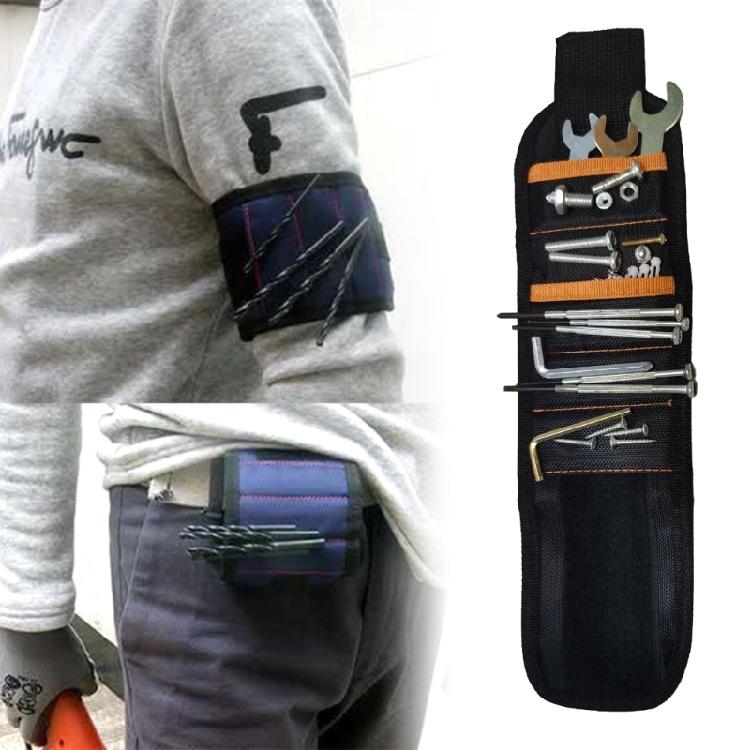 Magnetic Wristband Tool Holder With 6 Rows Of Magnets For Drill Bit Convenient Tool And Part Storage Repair Construction