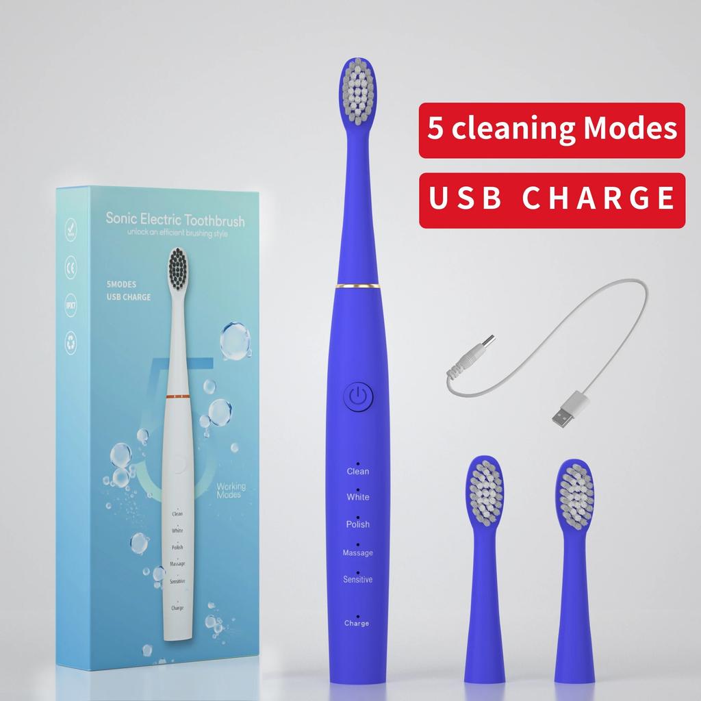 Electric Toothbrush for Adults Soft and Comfortable 3D DuPont Bristles 5 Smart Modes Portable IPX7 Waterproof Intelligent