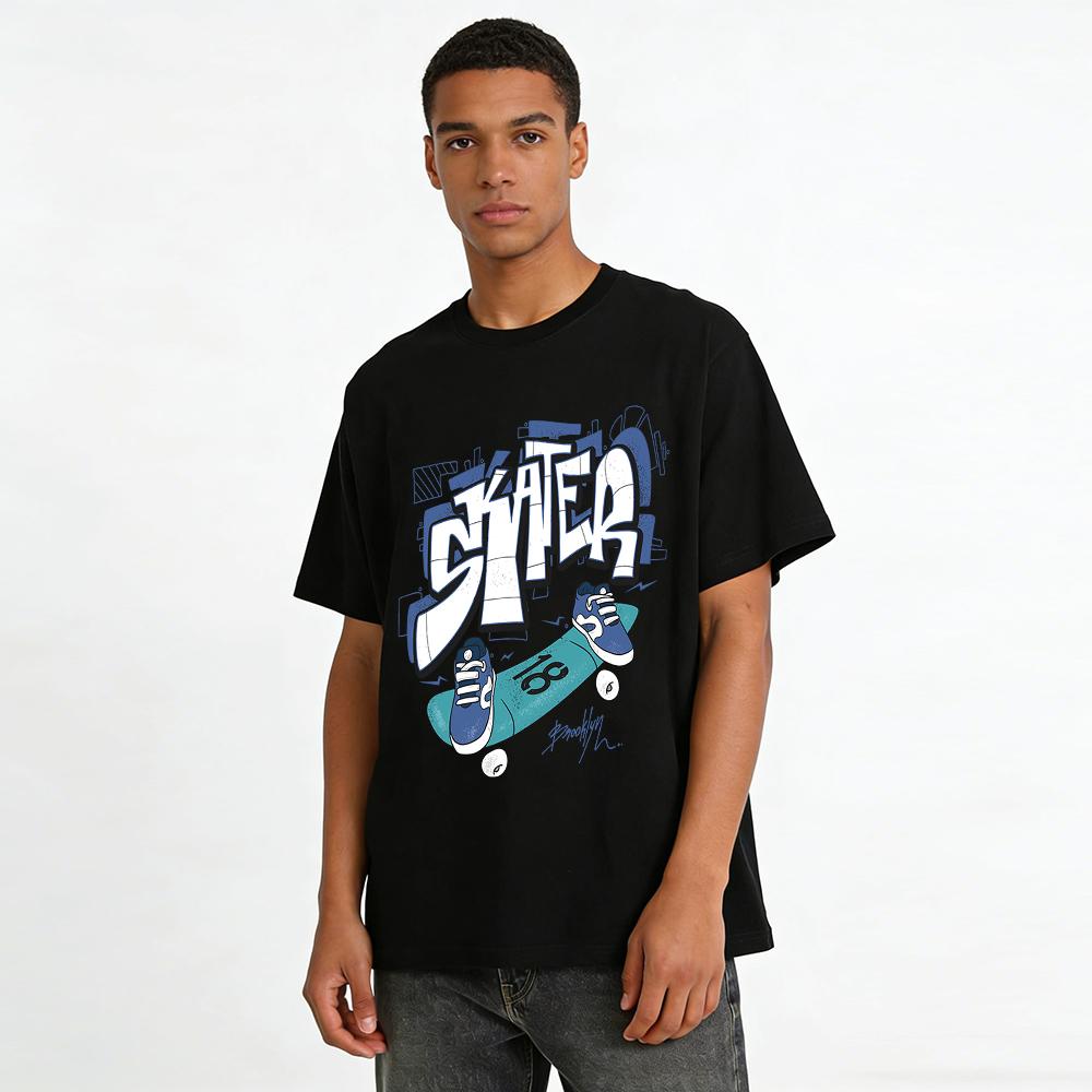 Street Style SKATER Skateboard Print Casual Tee Cool Skate Culture Top Pure Cotton T-shirt