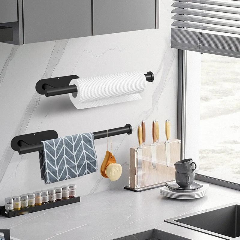 Self Adhesive Toilet Paper Holder No Punching Bathroom Kitchen Paper Roll Towel Organizer Waterproof Wall Mount Easy Install
