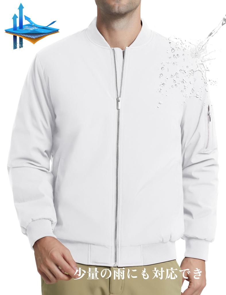 KEFITEVD Winter Plus Autumn Quilted Bomber Military Size 3XL Men's Jacket, Size, Outerwear, Windproof, Jacket, Style, White,