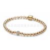 Rose Gold Plated White Copper Beaded Chain Bracelet Women Delicate Ball-Style Stackable DIY Jewelry Accessory
