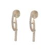 Korean Micro-Paved Diamond Ear Clip Earrings for Women, No-Pierce Slimming Cross Drop Accessories