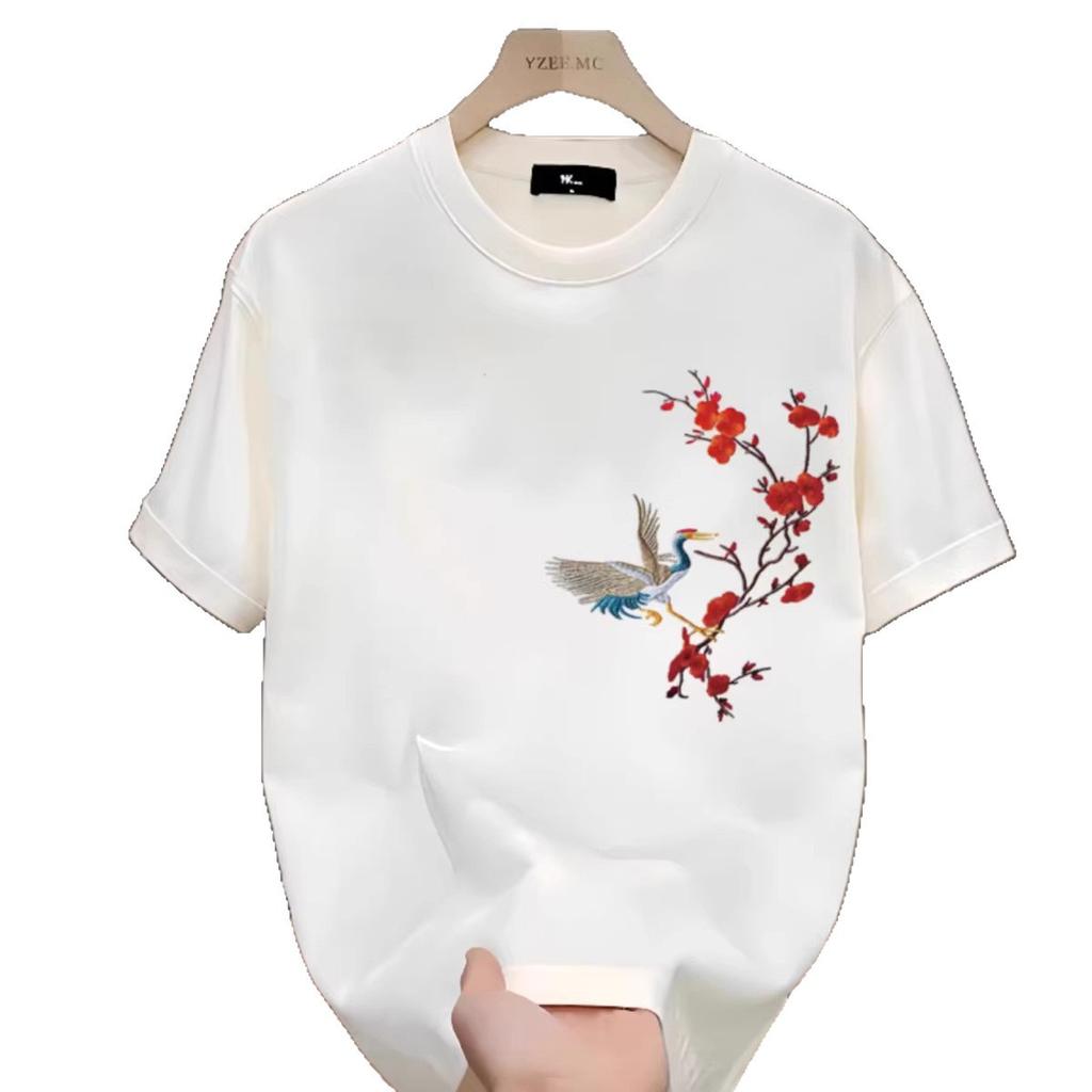 American Trendy Brand Short-Sleeved Pure Cotton Men'S Printed T-Shirt Trendy Men'S And Women'S Versatile Round Neck T-Shirt Men'S
