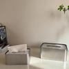 Modern Luxury Stainless Steel & Horsehair Tissue Box - Elegant Pull-Type Design for Living Room or Coffee Table Decor.