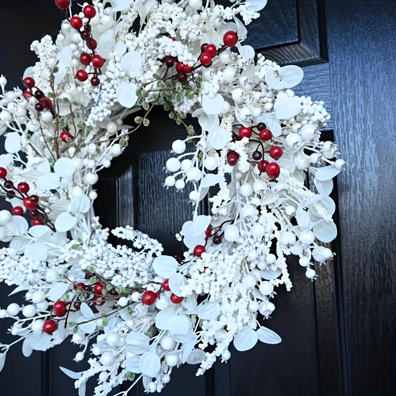 Spring Red Berry Christmas Wreath Winter Wreath Gift, Great Berry Wreath for Front Door, Farmhouse Outdoor Christmas and Winter
