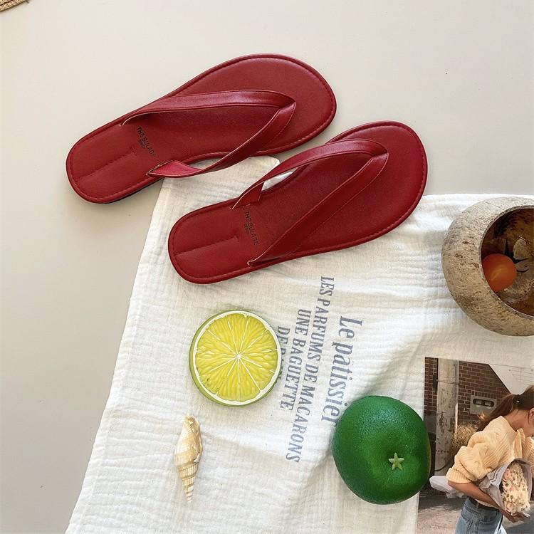 Fashion Shoes Slippers Soft Slipers Women Slides Low Rubber Flip Flops Comfort 2025 Flat Hawaiian Hoof Heels PU Round Toe Rome Casual Fa