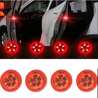 4Pcs Car Opening Door Safety Warning Light Universal LED Anti-collision Lamp Flashing Alarm Parking Warning Anti-collision