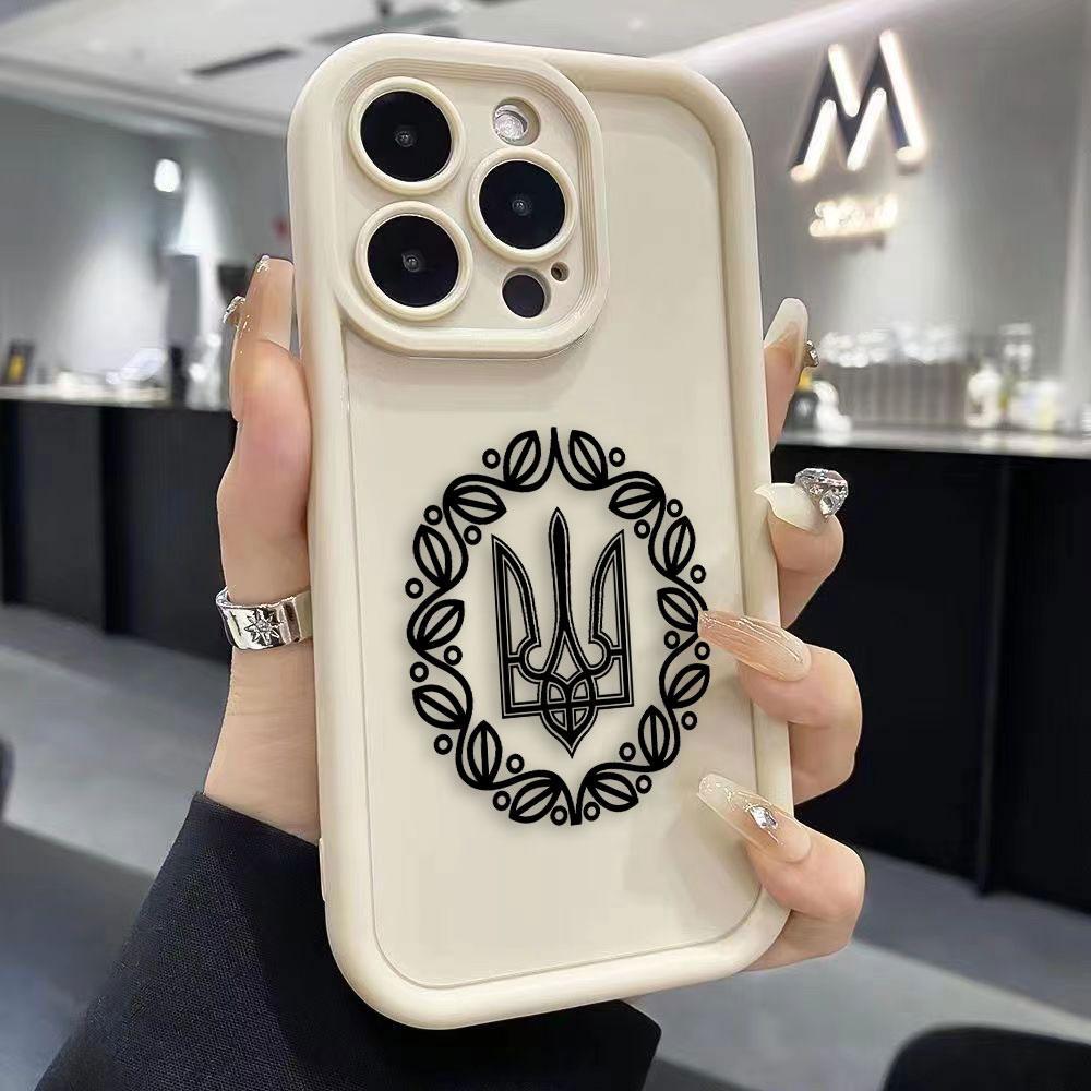U-Ukrainian Flag Insignia Phone Case For iPhone Apple 17 AIR 16 16E 11 12 13 14 15 XR Plus Pro Max DIY Case TPU Shockproof Cover