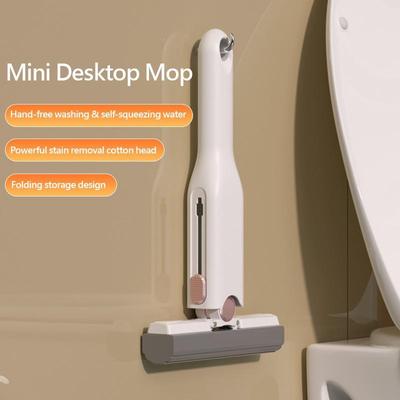 Portable Mini Broom Desktop Cleaning Mop Window  Small Mop Sponge Absorbent Cleaning Brush With Replace Sponge Mop Head