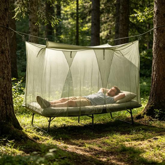 2 Pcs Mosquito Net for Bed Patio 4 Corner Mesh Canopy Large Mosquito Net with 2 Side Openings Hooks for Camping Dormitory Home Outdoor