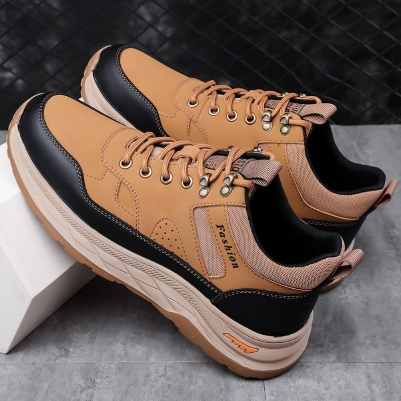 Fashion Autumn Winter Cowhide Platform Sneakers for Men Fashion Soft-soled Increase Men's Shoes New Designer Sports Hiking Shoes Male