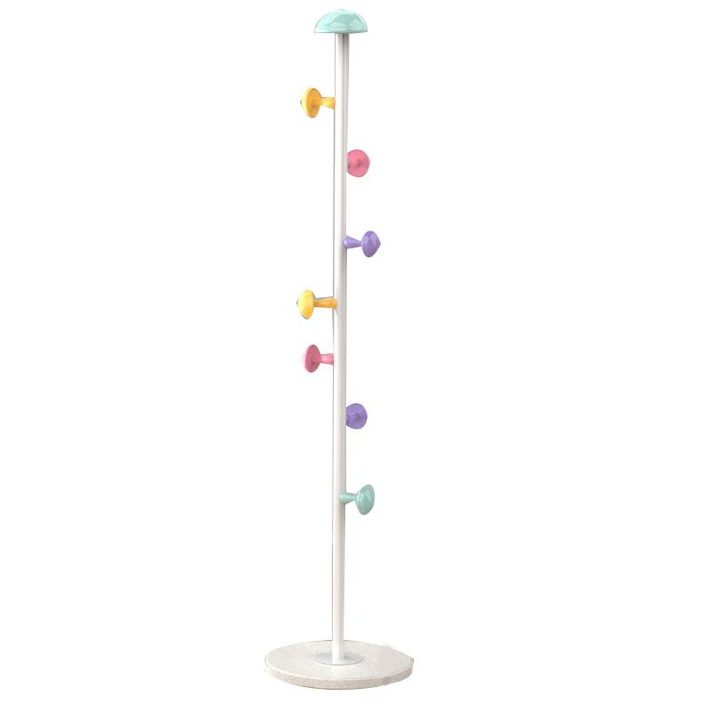 Stand Hanger Rack Metal 7 Hooks Removable Houseware Standing Coat Hanger for Bedroom Fresh Yellow