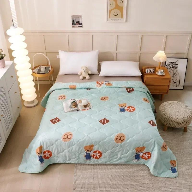 1PC 100X150cm Cute  Printed Spring Summer Comforter Adults Children Soft Breathable Quilting Quilt Single Bed Blanket Quilts