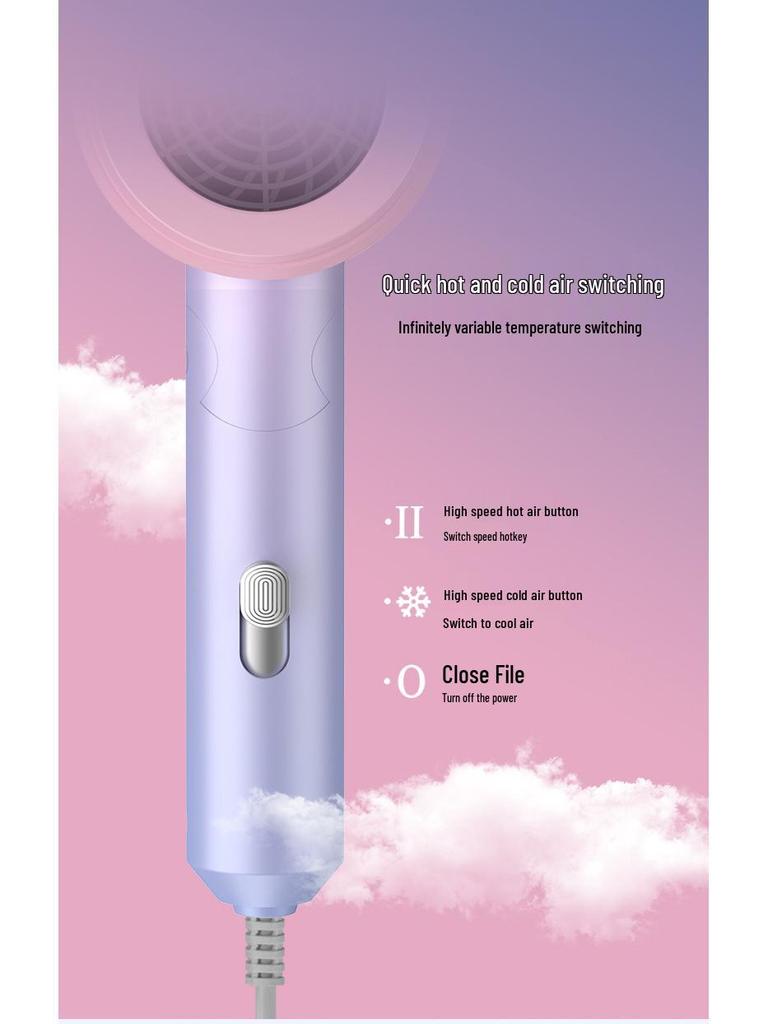 Portable High-Power Folding Hair Dryer for Quick Drying and Home Use