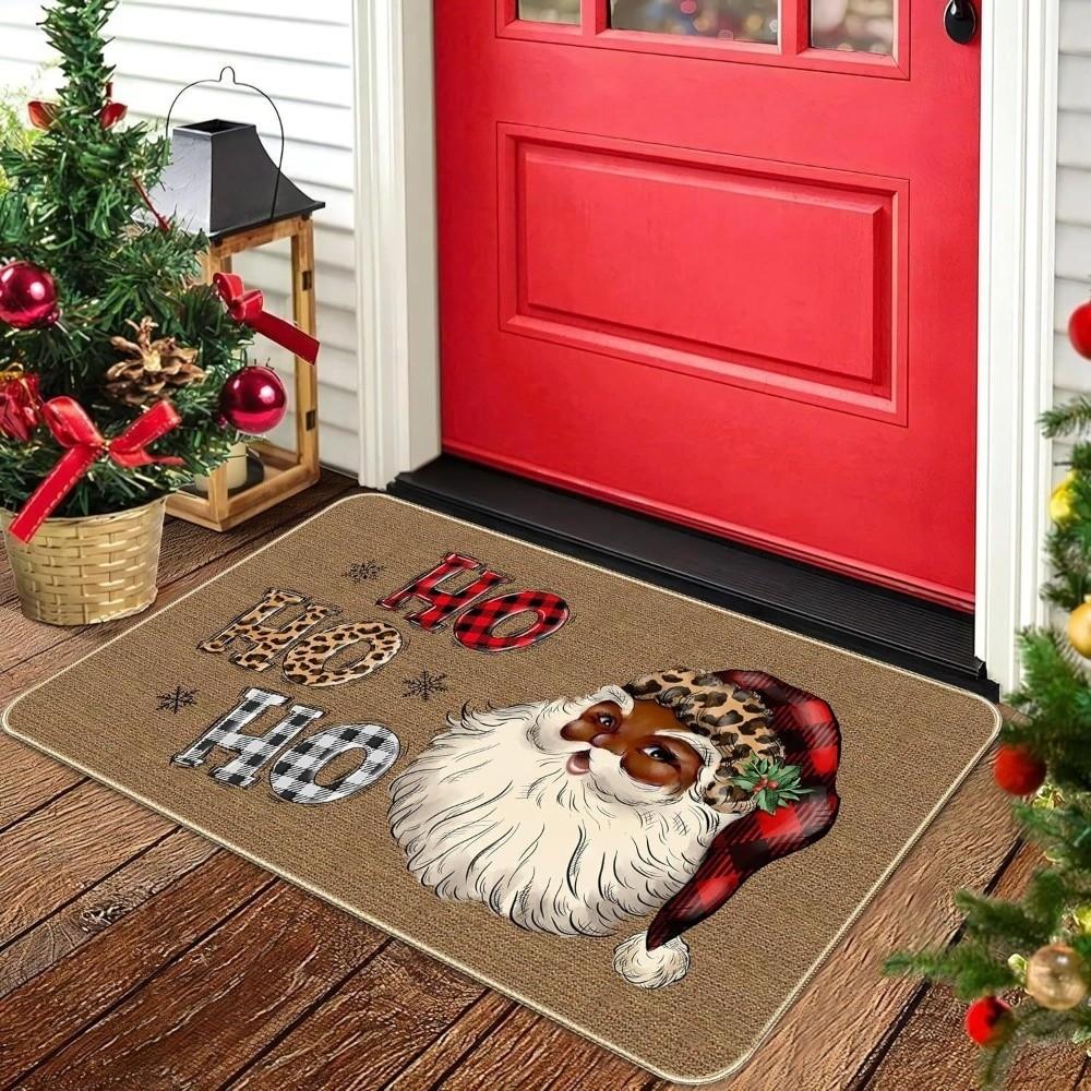 2D Flat Printed Christmas Floor Mat Non-Slip 3D Illusion Rug Round Vortex Carpet Outdoor