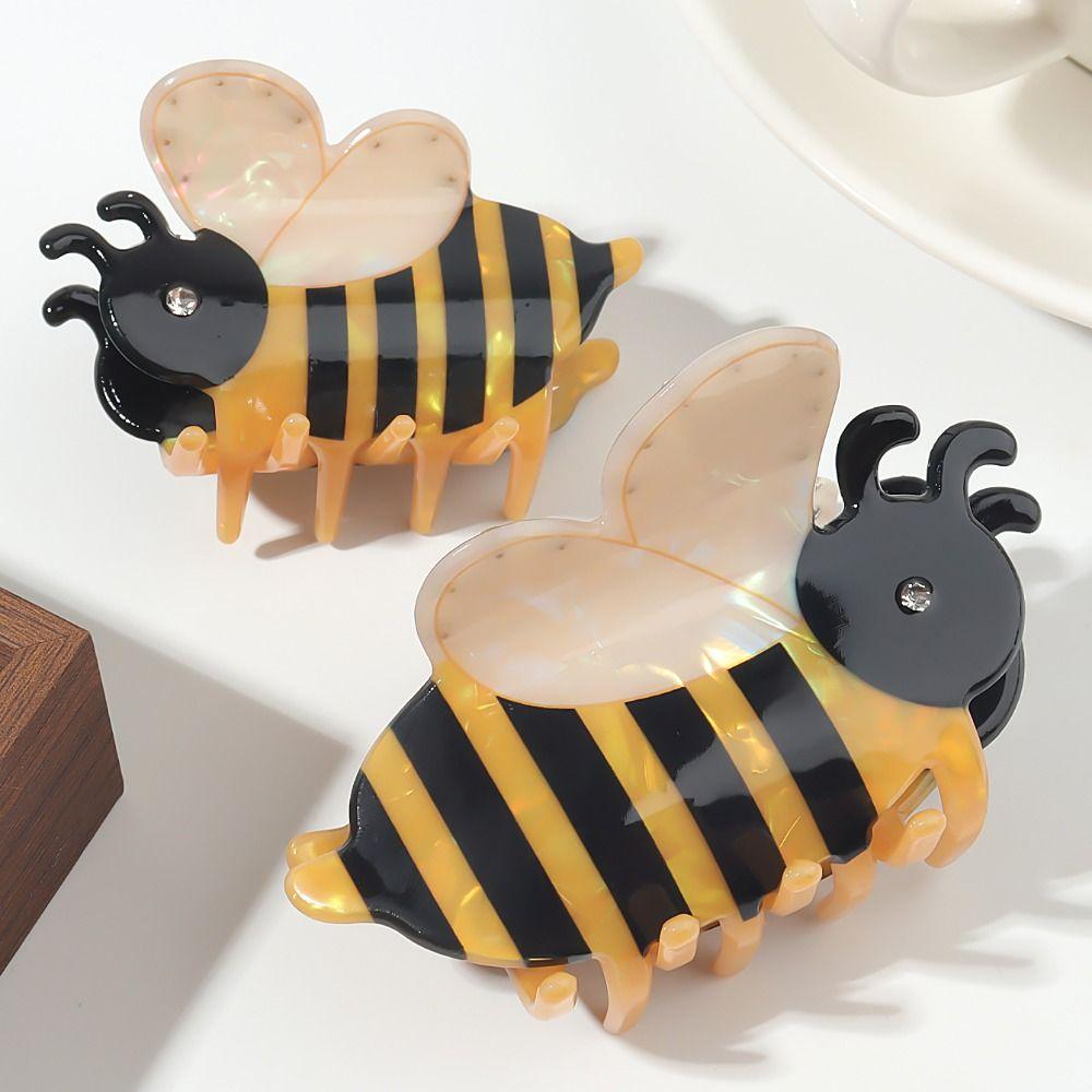 Portable Sweet Design Cartoon Bee Hairpin Cartoon Funny Girls Hair Clip Exquisite Fashion Cute Claw Clip Daily Wear