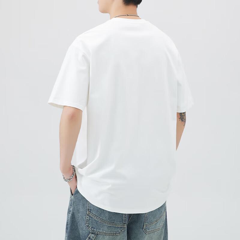 ROMON Men's Pure Cotton Loose Fit Short Sleeve T-Shirt