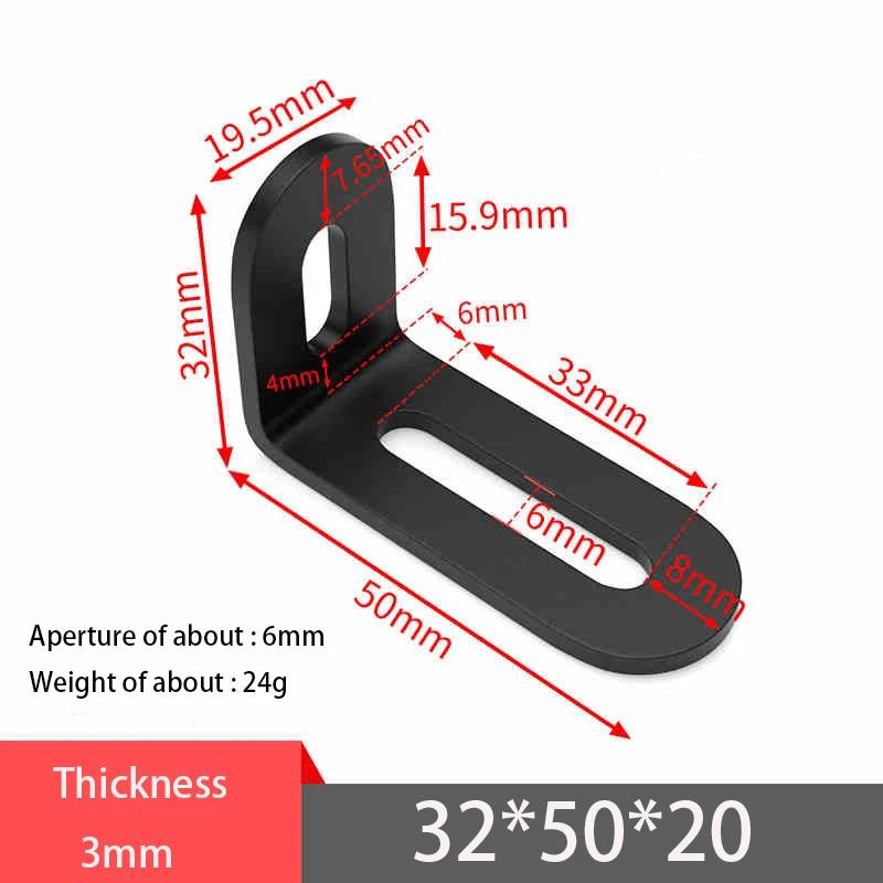 

1Pcs L-Shaped Stainless Steel Corner Code Black Adjustable Long Hole Double Head Movable 90 Degree Right Angle Fixator