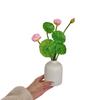 New Pink Artificial Lotus Flowers Decorative Floral Artificial Faux Plants Lotus Leaves Fake Water Lily Flower Patio Pond