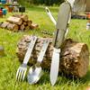 Stainless Steel 7 In 1 Camping Cutlery Set - Foldable Multifunctional Outdoor Tableware With Fork Spoon Knife For Picnic Hiking