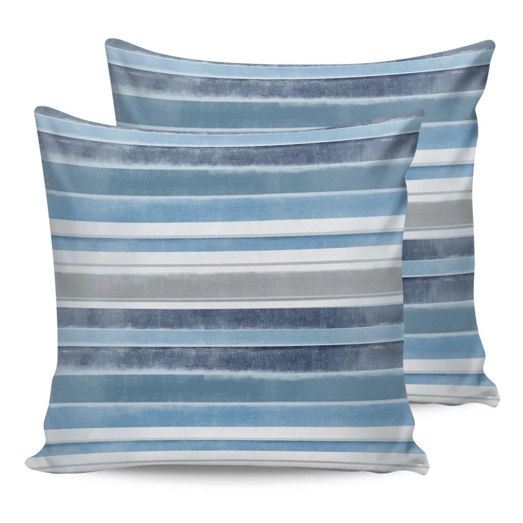Navy Blue White Stripes Waterproof Pillow Cover Home Office Decoration Pillow Case Chair Sofa Cushion Cover