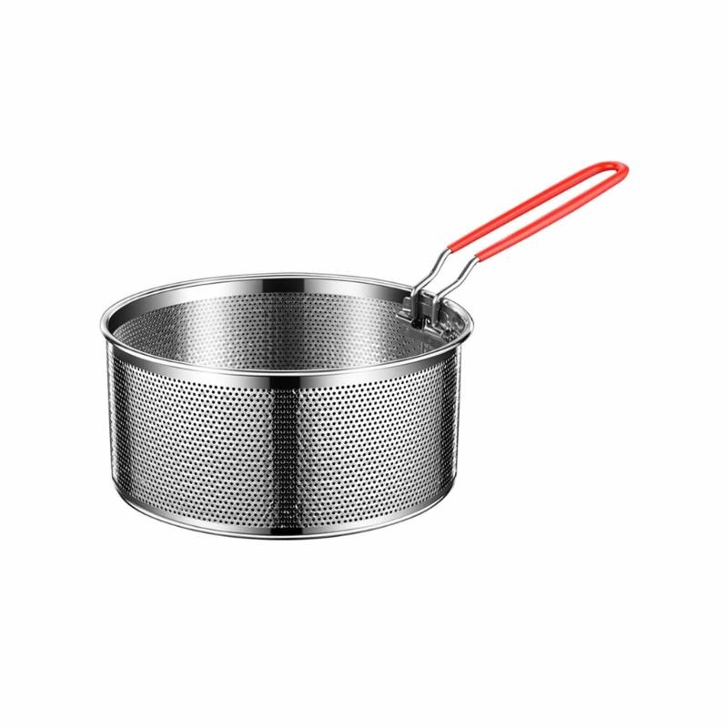 BBQ Restaurant Cooking Deep Fry Basket Stainless Steels Round Wire Mesh S