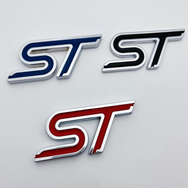 1Pc High Quality ST Letters Metal Logo Badge Car Body Or Trunk 3D Stickers Fit For F0cus ST Car Styling Accessories Stickers