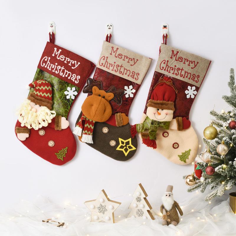 Large Christmas Stockings & Santa Gift Bags for Holiday Decorations