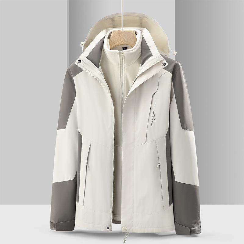 Winter Outdoor Sports Hardshell Men's and Women's Two-piece Three-in-one Men's Coat Windproof Waterproof Mountaineering Clothing