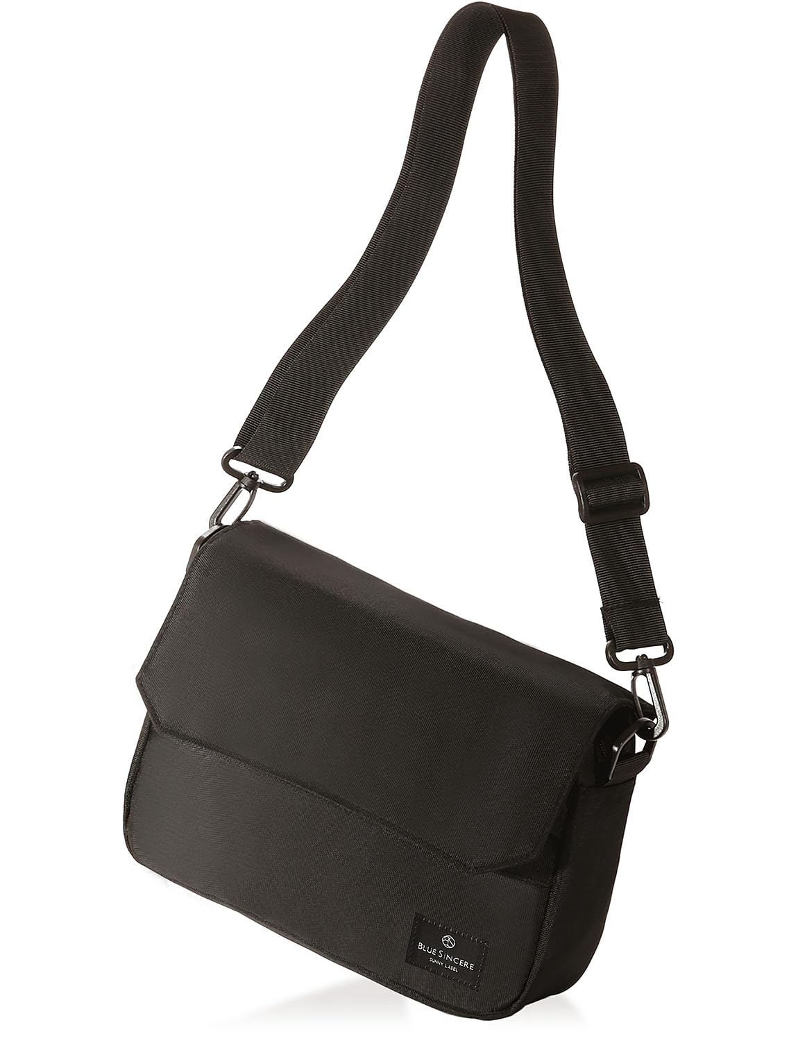 

BLUE SINCERE Men s Shoulder Bag, 7 Pockets, Anti-Magnetic, RFID, Lightweight, Anti-Skimming, Crossbody/One-Shoulder Canvas / SHB1 (Black)