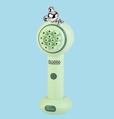 Fan Blowing Bubble Machine Children'S Toys Handheld Electric Portable 2-In-1 Cooling