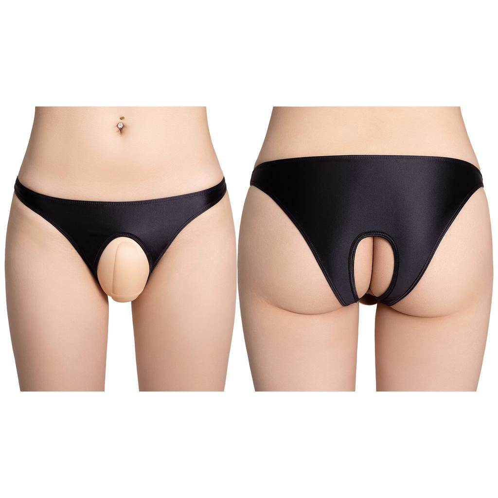 Dámské hladké kalhotky s otevřeným rozkrokem Nízký pas Kalhotky bez rozkroku Spodní prádlo