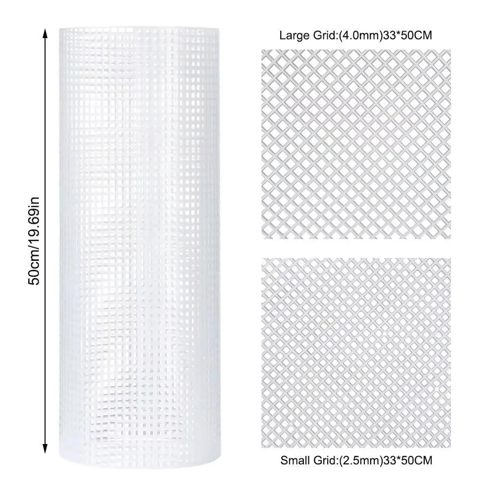 Manualidades DIY Malla de Bolsa de Plástico Rejilla Duradera 33x50CM Hojas de Bolsa de Lona Malla Negra Blanca