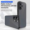KEYSION Matte Translucent Black Phone Case for VIVO Y05 Silicone+PC Anti-slip Shockproof Back Cover for VIVO Y11 5G Y11d Y21 5G