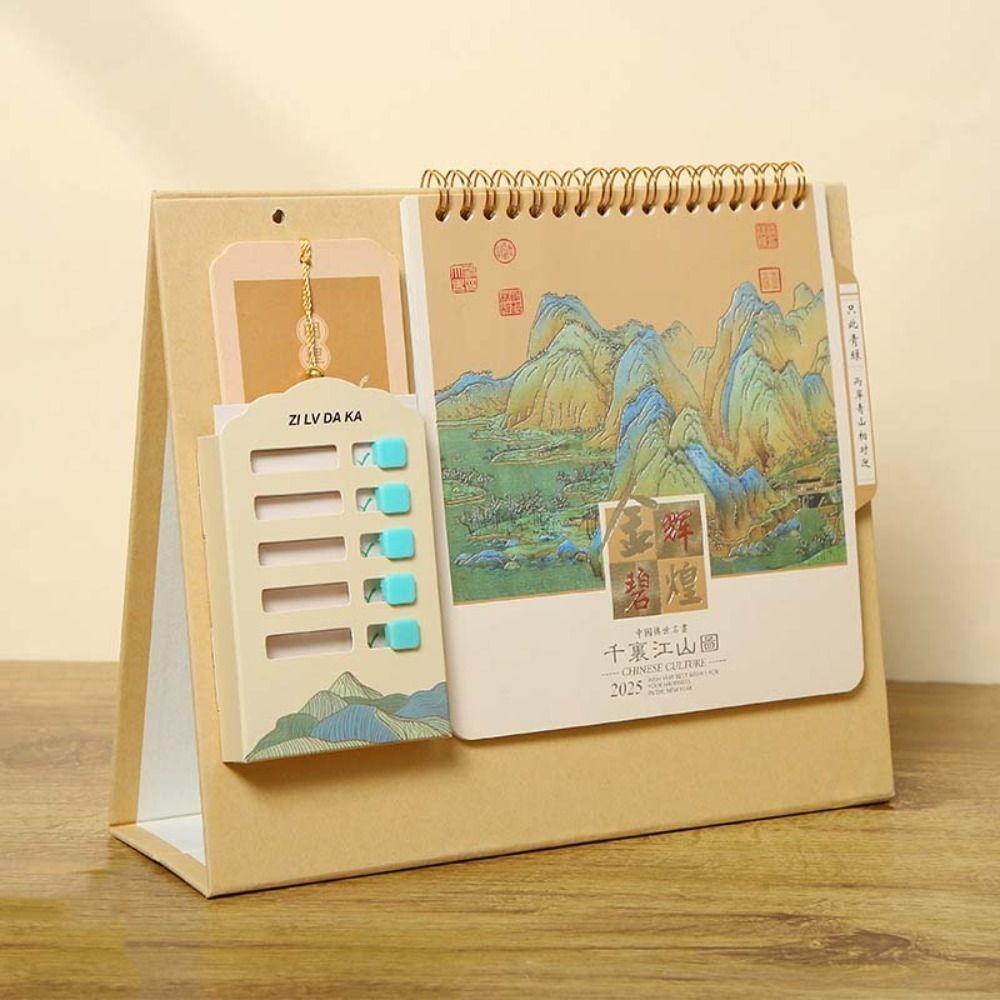With Bookmark Schedule Memo Hot Stamping Desktop Decoration 2025 Desk Calendar  Year of The Snake