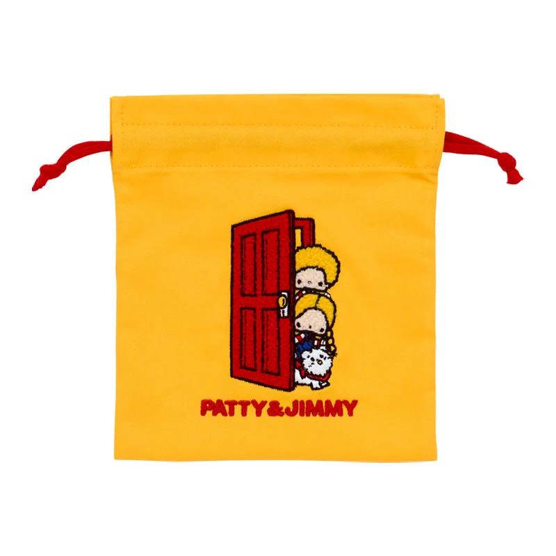 

Sanrio PATTY & JIMMY Doubl Sagara Embroidered Drawstring Bag ( Retro ) NEW