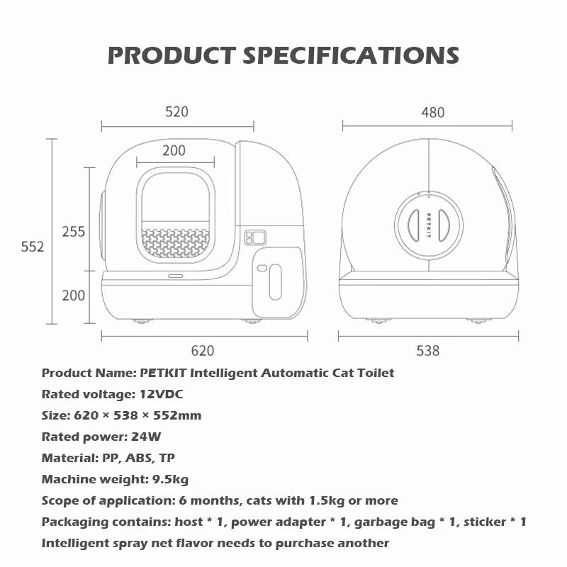 Katze kleine Box Petkit MAX-2 Intelligente selbstreinigende automatische Katzentoilette mit App internationale Version Pura Neuestes Modell