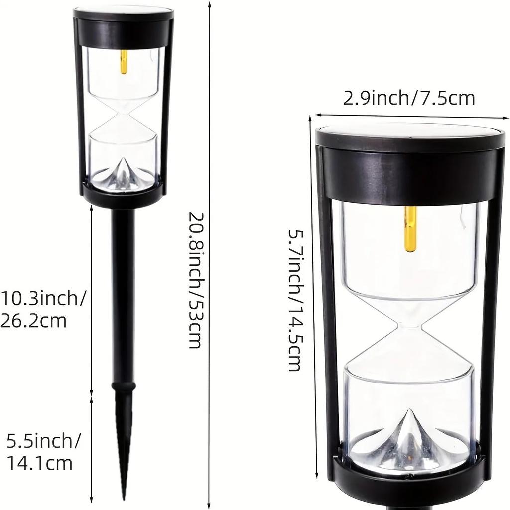 2/4pcs Solar Hourglass Lawn Lamp IP65 Waterproof Garden Light Flashing LED Landscape Light for Outdoor Garden Landscape Patio 12