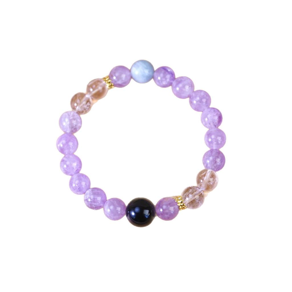 Amethyst Lavendel Mehrfarbig Perlenarmband für Damen - Elegant, hochwertiges Schmuckaccessoire