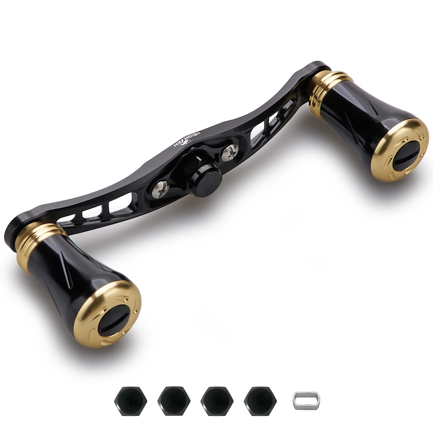 

Рукоятка катушки HEIGHTEN 92 мм с ручкой 19 мм для универсальных бейткастинговых катушек Abu серии Wing Pillar Shimano, Daiwa, (Черное золото) (925)