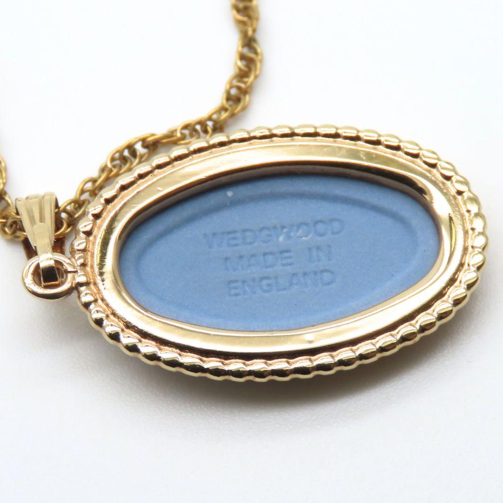 Used Wedgwood Necklace metal 3.8g gold blue plating