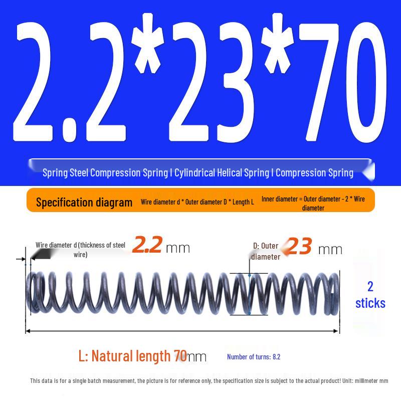 2.2mm Spring Steel Compression Spring - Cylindrical Helical Reset Mechanism