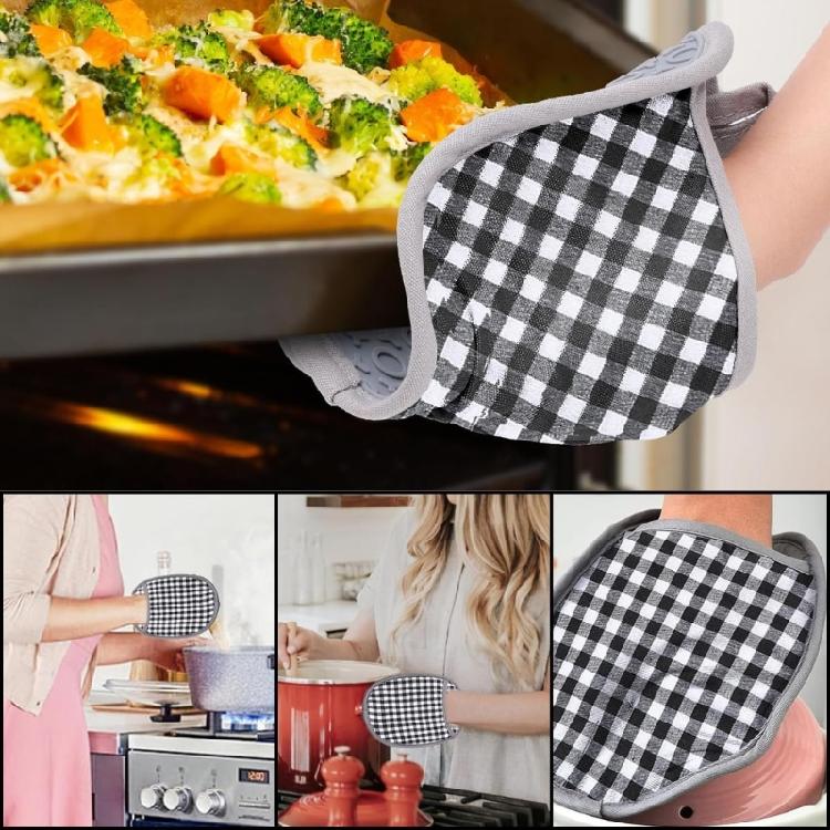 Multifuntional Heatproof Kitchen Gloves Baking Gloves Pots Holder for Baking BBQ with Comfortable Fit and Long Time Use
