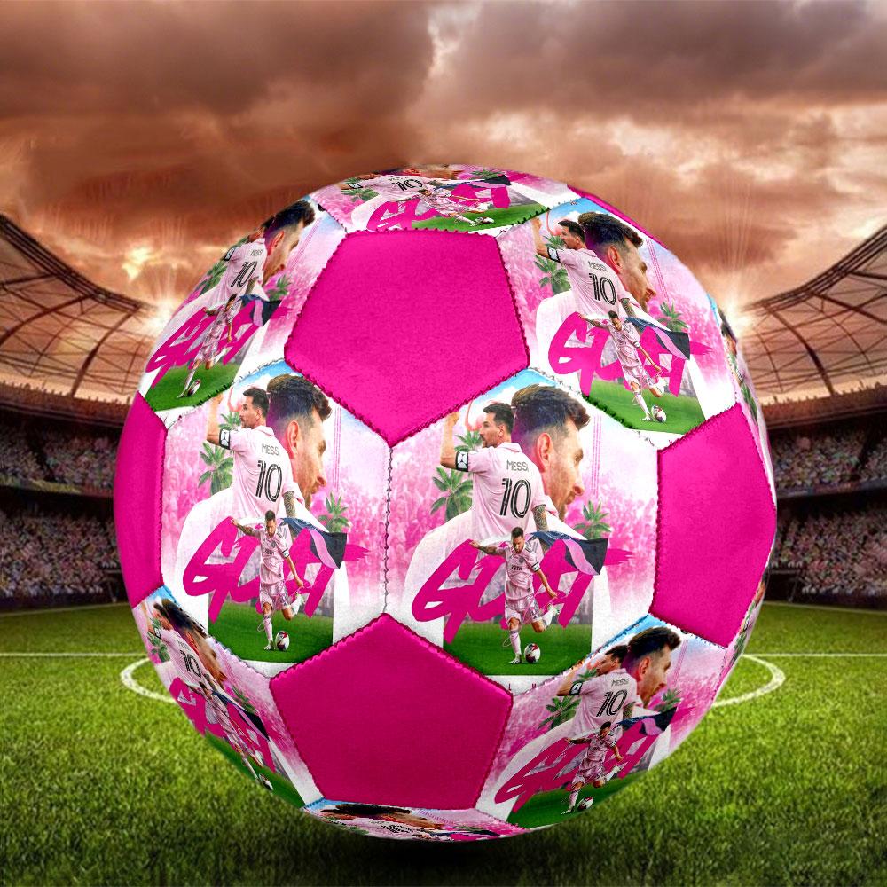1PC Messi Peak Performance size 5 soccer ball PrahaIndoor Soccer Ball Colorful All Ages Machine Stitched PVC Competition Ready Durable High-Bounce