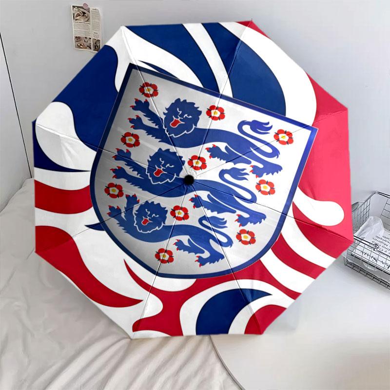 1 PC Automatic Folding Umbrella - England National Football Team Pattern, Portable & Foldable Design with 8 Ribs, Christmas Birthday Gifts