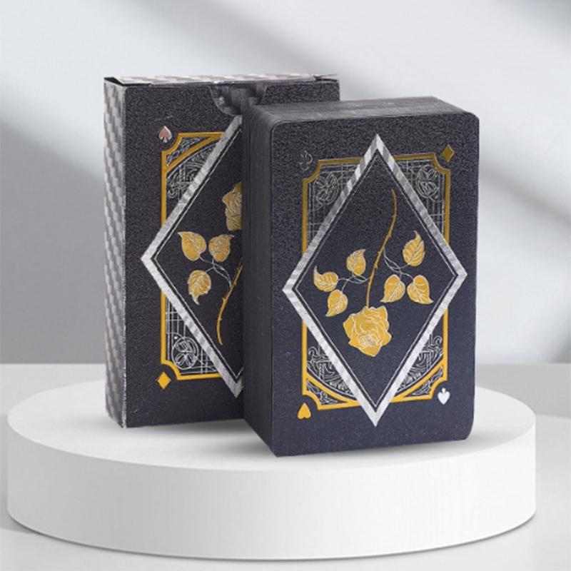 Luksusowe pozłacane karty do gry PVC Zmywalna talia Kart do pokera Zestaw kart na wieczory gier Kolekcjonerski zestaw kart do gry