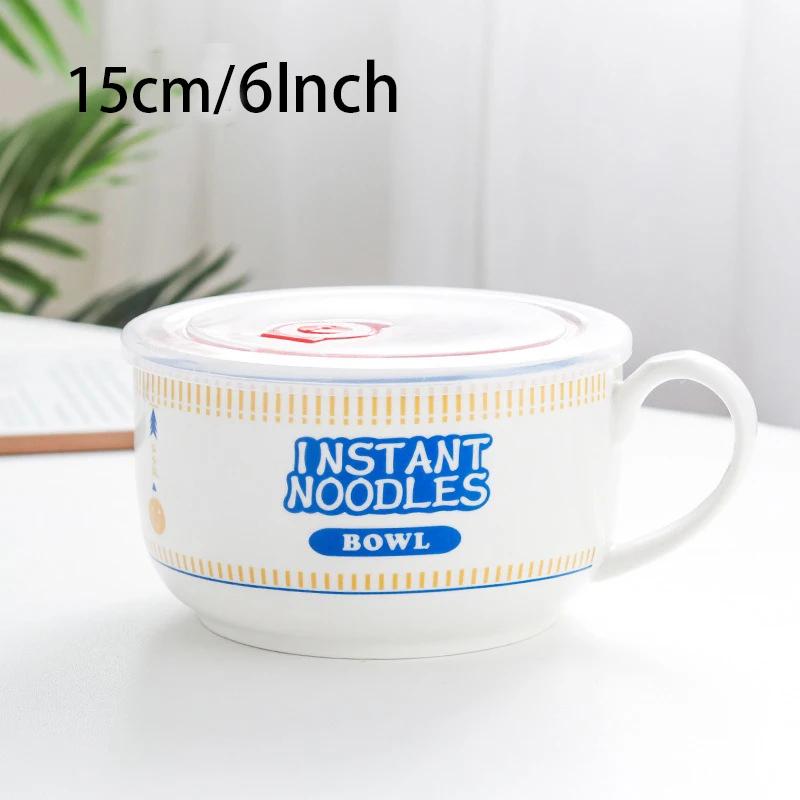 Miska rychlého občerstvení Ramen Keramika Korejská mísa na instantní nudle s víkem Ovocný salát Miska na rýžovou polévku Domácí nádobí Kuchyňské doplňky